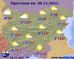 Погода в Болгарии на 30 ноября