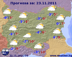 Погода в Болгарии на 23 ноября