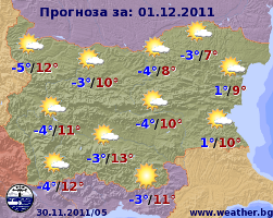 Погода в Болгарии на 1 декабря