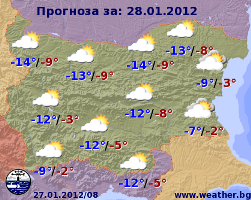 Погода в Болгарии на 28 января