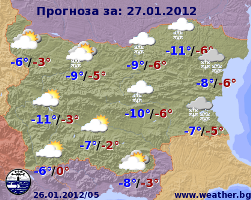Погода в Болгарии на 27 января