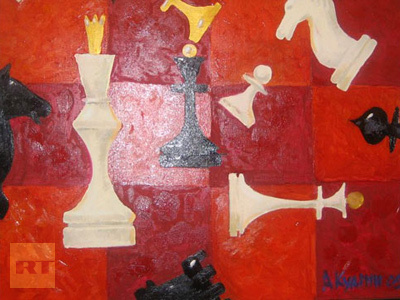 "The Chess", the painting by Alexey Kudrin