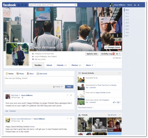 Facebook меняет дизайн Хроники